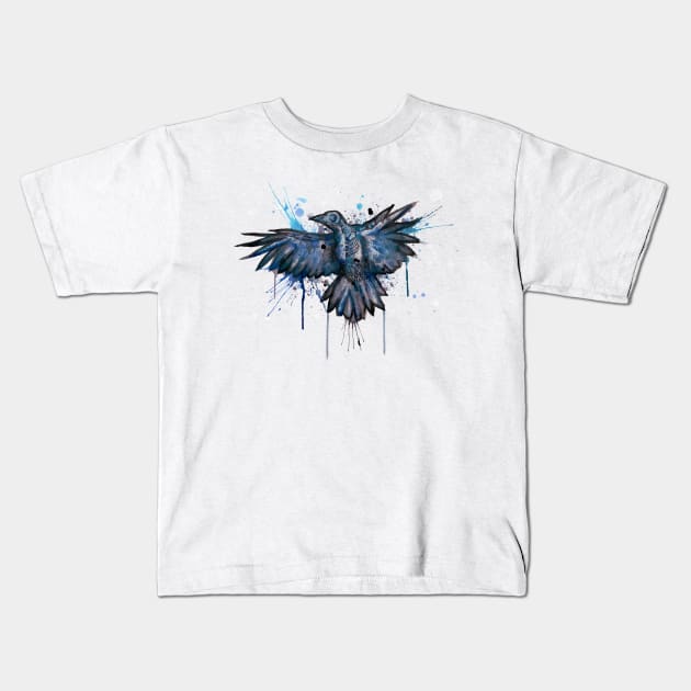 Crow Skeleton Kids T-Shirt by LVBart